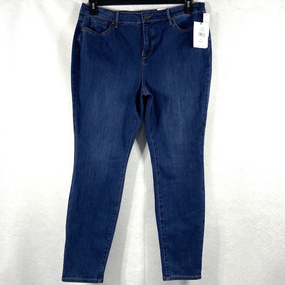 NYDJ Jeans Women's‎ 8 Blue Skinny Mid Rise Medium Wash Stretch Denim NWT
